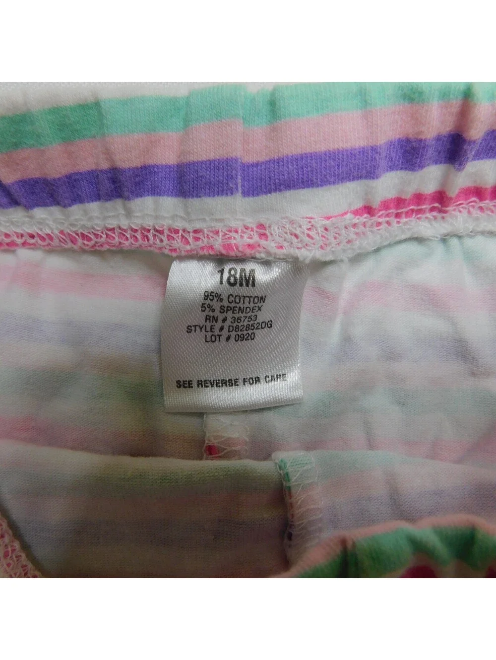 Mon Petit Baby Girls Rainbow Stripe Bike Shorts Size 18M Pastel Knit Cotton Blen